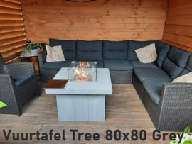 Vuurtafel Tree 80x80cm Grey