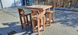 Vuurstatafel set rechthoek Small met rugleuning