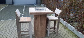 Vuurstatafel set Vierkant met rugleuning