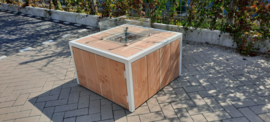 Vuurtafel Staal Block Wit