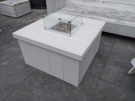 Vuurtafel Block White wash