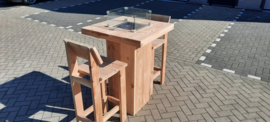 Vuurstatafel set Vierkant met rugleuning