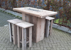 Vuurstatafel set rechthoek Medium zonder rugleuning