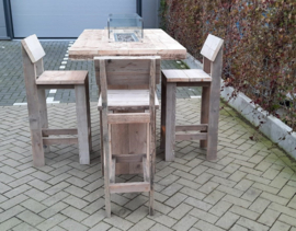 Vuurstatafel set rechthoek Medium met rugleuning