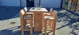 Vuurstatafel set rechthoek Small met rugleuning