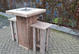 Vuurstatafel set Vierkant zonder rugleuning