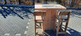 Vuurstatafel set rechthoek Small met rugleuning