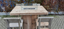 Vuurstatafel set rechthoek Small met rugleuning