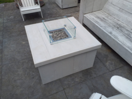 Vuurtafel Block White wash