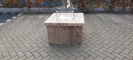 Vuurtafel Block 80x80cm Gebruikt Steigerhout