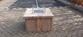 Vuurtafel Block 80x80cm Gebruikt Steigerhout