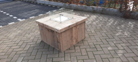 Vuurtafel Block 80x80cm Gebruikt Steigerhout