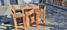 Vuurstatafel set rechthoek Small met rugleuning