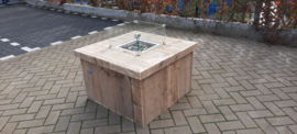 Vuurtafel Block 80x80cm Gebruikt Steigerhout