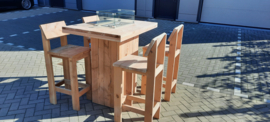 Vuurstatafel set rechthoek Small met rugleuning