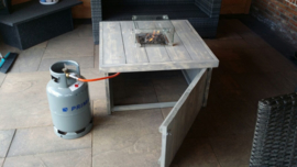 Vuurtafel Block Grijs geschuurd
