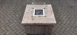 Vuurtafel Block 80x80cm Gebruikt Steigerhout