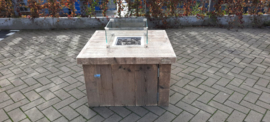 Vuurtafel Block 80x80cm Gebruikt Steigerhout