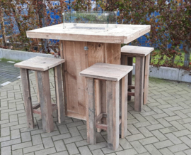 Vuurstatafel set rechthoek Small zonder rugleuning