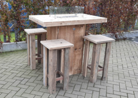 Vuurstatafel set rechthoek Small zonder rugleuning