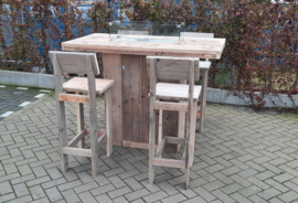 Vuurstatafel set rechthoek Medium met rugleuning