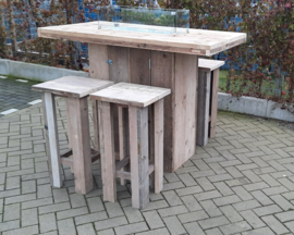 Vuurstatafel set rechthoek Medium zonder rugleuning