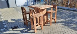 Vuurstatafel set rechthoek Small met rugleuning