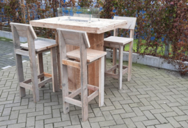 Vuurstatafel set rechthoek Small met rugleuning