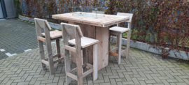 Vuurstatafel set rechthoek Medium met rugleuning