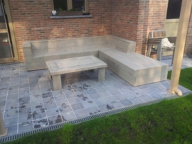 Loungebank LOW met hocker