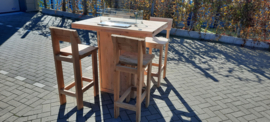Vuurstatafel set rechthoek Small met rugleuning