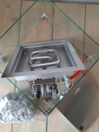 Inbouwhaard 29x29cm met glasombouw