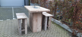 Vuurstatafel set rechthoek Medium zonder rugleuning