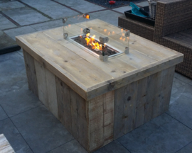 Vuurtafel Block 80x100cm Gebruikt Steigerhout