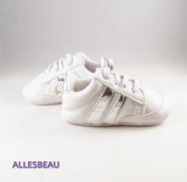 Baby sneakers wit met zilver