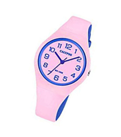 Calypso K5777/1 analoog tiener horloge 34 mm 100 meter roze/ blauw