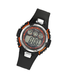 Tekday 653837 digitaal tiener horloge 39 mm 50 meter zwart/ oranje