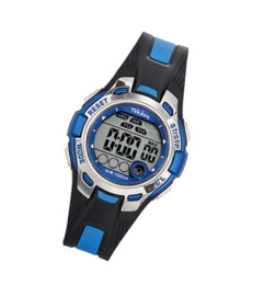 Tekday 653921 digitaal tiener horloge 37 mm 100 meter zwart/ blauw