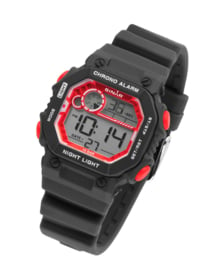 Sinar XE-55-1 digitaal tiener horloge 35 mm 100 meter zwart/ rood