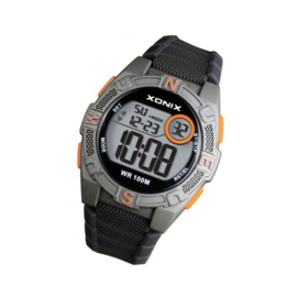 Xonix KQA-005 digitaal tiener horloge 40 mm 100 meter grijs/ oranje