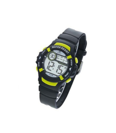 Marea B25132/1  digitaal tiener horloge 36 mm 100 meter zwart/ groen