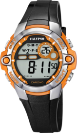 Calypso K5617/4  digitaal tiener horloge 37 mm 100 meter zwart/ oranje