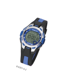 Nowley 8-6301-0-2 digitaal tiener horloge 37 mm 100 meter zwart/ blauw