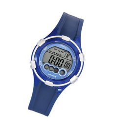 Tekday 653955 digitaal tiener horloge 37 mm 100 meter blauw/ zilver