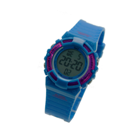 Q&Q M138J005 digitaal tiener horloge 36 mm 100 meter blauw/ roze