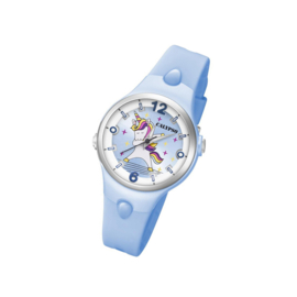 Calypso K5784/4 analoog unicorn horloge 34 mm 100 meter lichtblauw