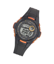 Tekday 653968 digitaal tiener horloge 38 mm 100 meter zwart/ oranje