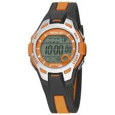 Nowley 8-6301-0-5 digitaal tiener horloge 37 mm 100 meter zwart/ oranje