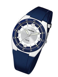 Calypso K5753/2 analoog tiener horloge 40 mm 100 meter blauw/ wit