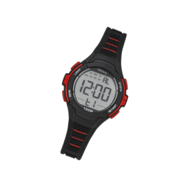 Tekday 654662 digitaal tiener horloge 35 mm 100 meter zwart/ rood